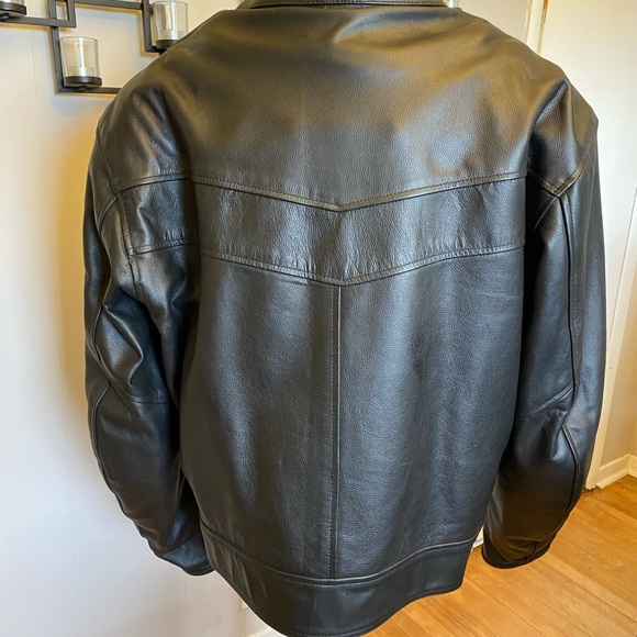 Mens Olympia black bishop leather jacket - Picture 3 of 10